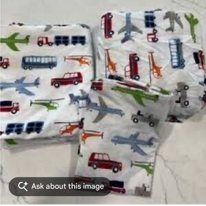 Pottery Barn Kids Multicolor Vehicle Toddler Sheet Set